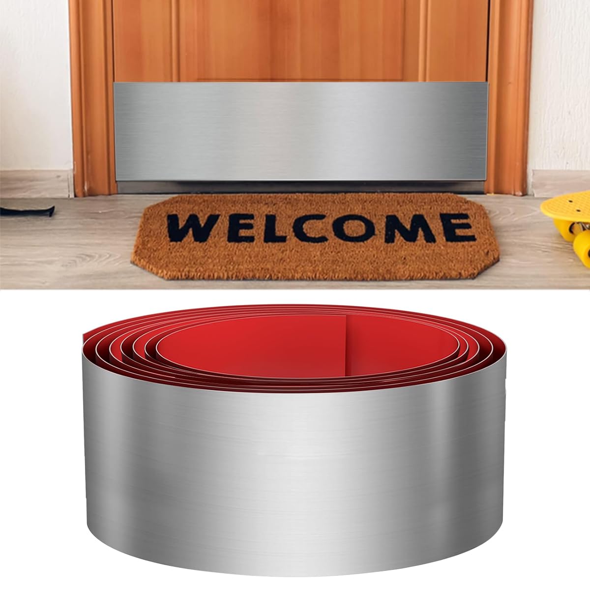 HASTHIP 9.8ft Silver Metal Trim Wall Strip, Stainless Steel Self Adhesive Peel and Stick Wall Trim Metalized Mirror-Like Finish for Wall Ceiling Floor Cabinet Tile Edge Moulding (10x300cm) HASTHIP 9.8ft Silver Metal Trim Wall Strip, Stainless Steel Self Adhesive Peel and Stick Wall Trim Metalized Mirror-Like Finish for Wall Ceiling Floor Cabinet Tile Edge Moulding (10x300cm)